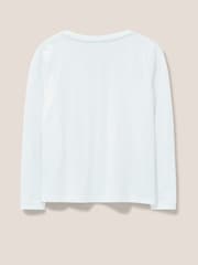 Biały - White Stuff 100% Cotton Long Sleeve Nelly T-Shirt - Image 6 of 6