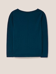 White Stuff Blue 100% Cotton Long Sleeve Nelly T-Shirt - Image 6 of 6