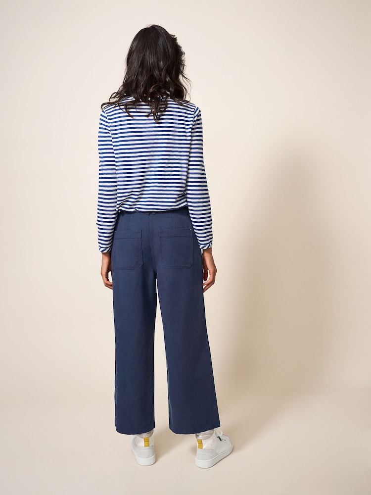 White Stuff Blue Harper Wide Leg Trousers - Image 1 of 6