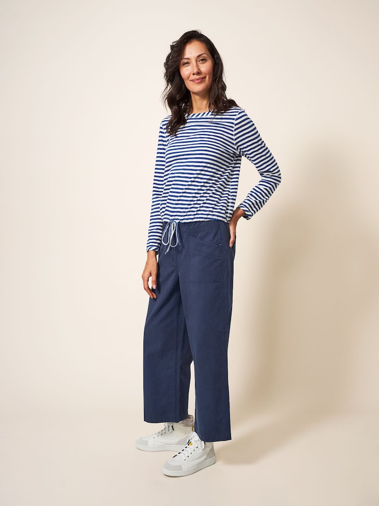 White Stuff Blue Harper Wide Leg Trousers - Image 2 of 6