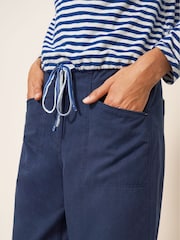 White Stuff Blue Harper Wide Leg Trousers - Image 3 of 6