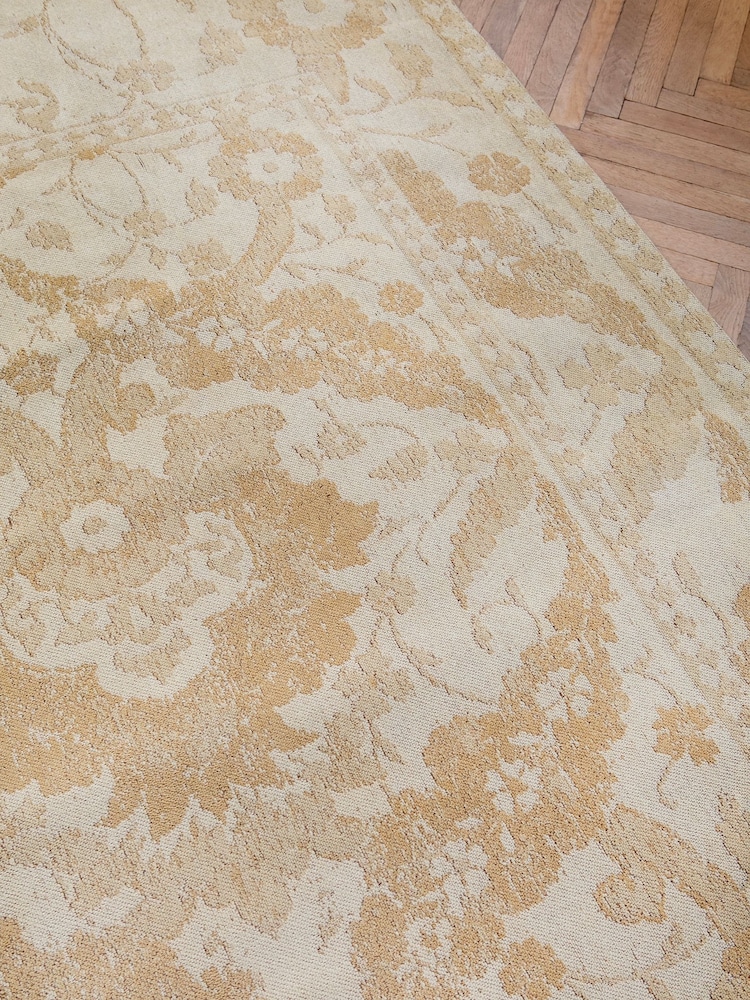 Laura Ashley Gold Newborough 100% Cotton Chenille Rug - Image 2 of 4