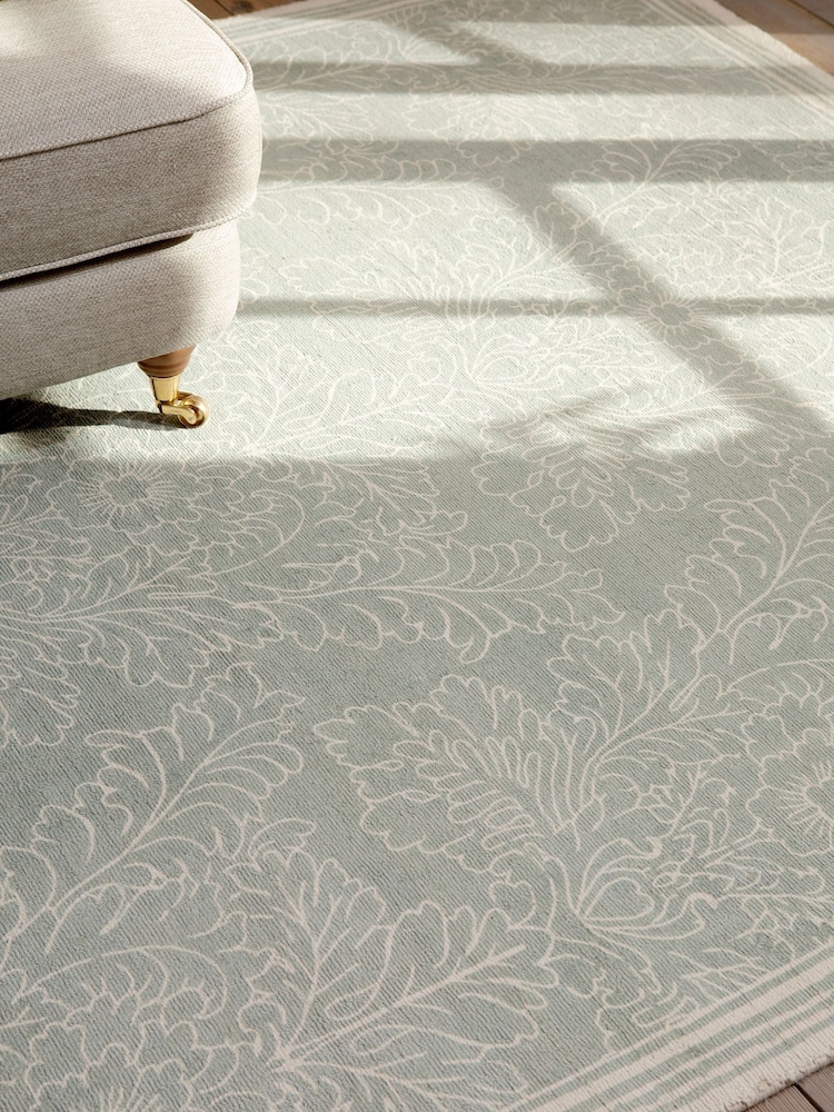 Laura Ashley Green Silchester 100% Cotton Rug - Image 1 of 4