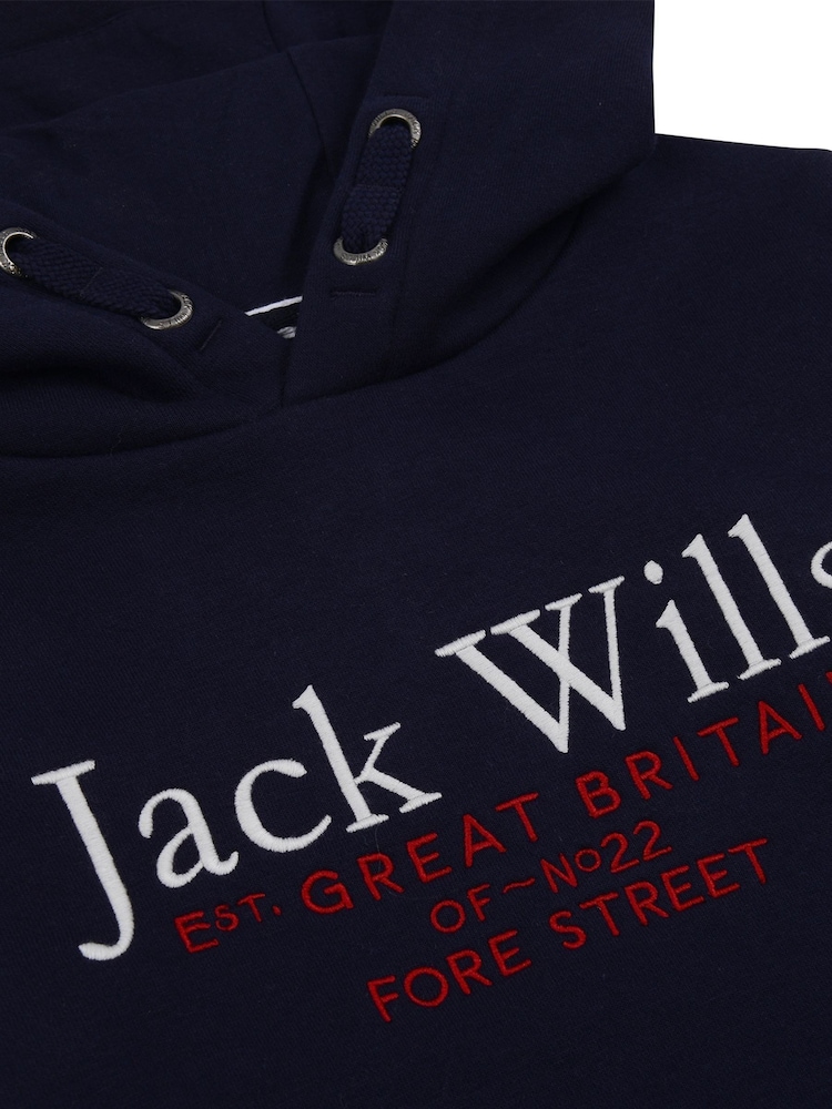 Jack Wills Blue Script Hoodie - Image 8 of 8