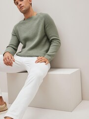 Sage Green Regular Cosy Rib Knit Crew Jumper - Image 2 of 9