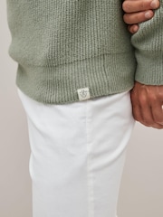 Sage Green Regular Cosy Rib Knit Crew Jumper - Image 6 of 9