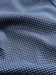 Navy Blue Slim Fit Double Cuff Signature Textured Trimmed Formal Shirt - Image 9 of 9