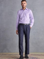 Pink Regular Fit Single Cuff Signature Textured Trimmed Formal Shirt - Image 2 of 9
