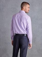 Pink Regular Fit Single Cuff Signature Textured Trimmed Formal Shirt - Image 3 of 9