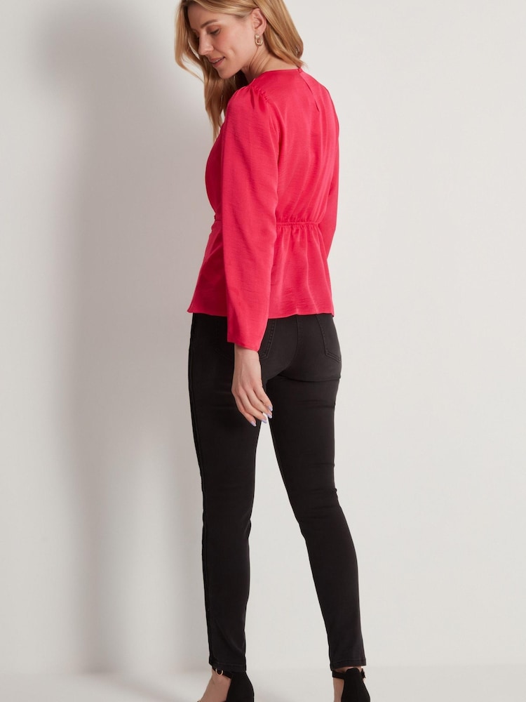 M&Co Pink Satin Twist Shell Top - Image 2 of 5