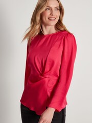 M&Co Pink Satin Twist Shell Top - Image 4 of 5