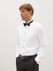 White Occasion Wing Collar Double Cuff Cotton Shirt - Image 1 of 8