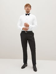 White Occasion Wing Collar Double Cuff Cotton Shirt - Image 2 of 8