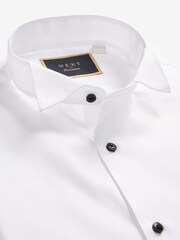 White Occasion Wing Collar Double Cuff Cotton Shirt - Image 7 of 8
