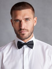 White Signature Occasion 100% Cotton Shirt And Black Bow Tie Pack - Image 2 of 7