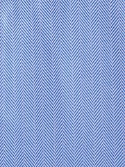 Blue 100% Cotton Herringbone Signature Trimmed Single Cuff Shirt - Image 10 of 10