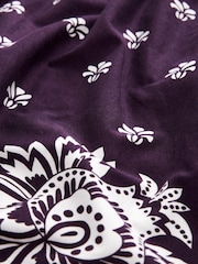 Purple Placement Print 100% Cotton Bandeau Maxi Dress - Image 4 of 5