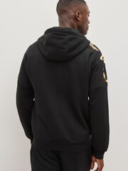 Emporio Armani EA7 Shoulder Logo Zip Through Black Hoodie - Image 2 of 4