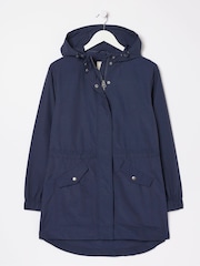 FatFace Lily Blue Lightweight Parka Coat - Image 1 of 1