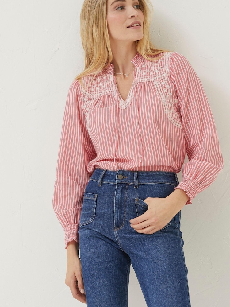 FatFace Red Nellie Stripe Blouse - Image 1 of 5 FatFace Red Nellie Stripe Blouse - Image 1 of 5