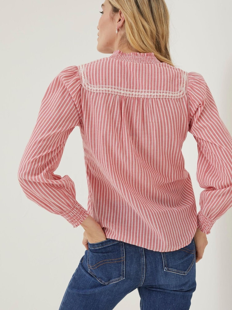 FatFace Red Nellie Stripe Blouse - Image 2 of 5 FatFace Red Nellie Stripe Blouse - Image 2 of 5