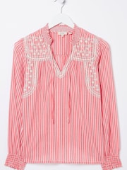 FatFace Red Nellie Stripe Blouse - Image 5 of 5