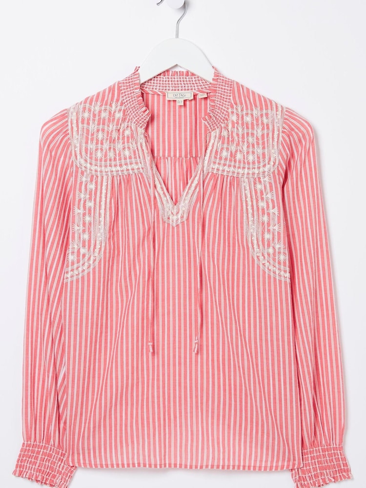 FatFace Red Nellie Stripe Blouse - Image 5 of 5 FatFace Red Nellie Stripe Blouse - Image 5 of 5