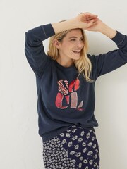FatFace Blue Jennifer Soul Graphic Crew Sweatshirt - Image 1 of 4