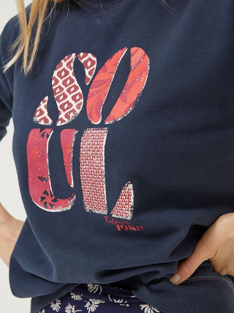 FatFace Blue Jennifer Soul Graphic Crew Sweatshirt - Image 4 of 4