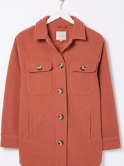 FatFace Brown Plain Thea Shacket - Image 6 of 6