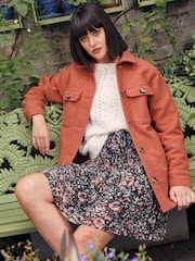FatFace Brown Plain Thea Shacket - Image 3 of 6