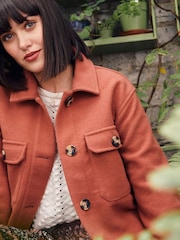 FatFace Brown Plain Thea Shacket - Image 4 of 6