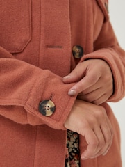 FatFace Brown Plain Thea Shacket - Image 5 of 6