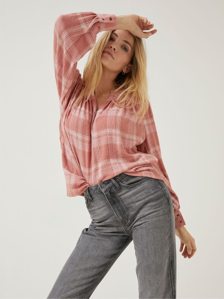 FatFace Brown Check Lou Blouse - Image 1 of 10 FatFace Brown Check Lou Blouse - Image 1 of 10