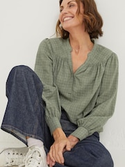 FatFace Green Lou Blouse - Image 3 of 5