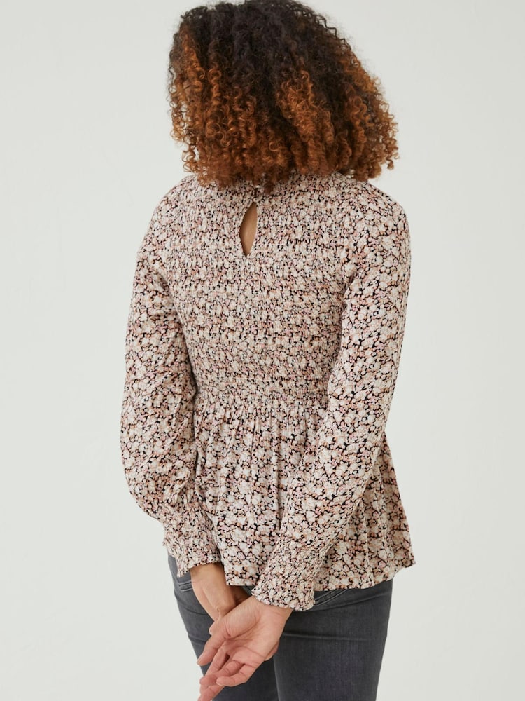 FatFace Brown Meadow Spring Fran Shirred Top - Image 2 of 6