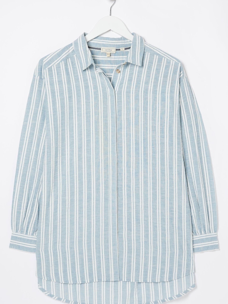 FatFace Blue Billie Stripe Longline Shirt - Image 6 of 6 FatFace Blue Billie Stripe Longline Shirt - Image 6 of 6
