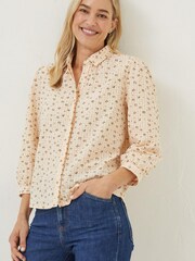FatFace Orange Kerry Gingham Floral Shirt - Image 1 of 5