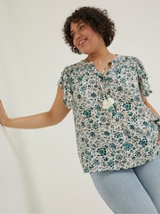 FatFace Natural Kai Sketched Floral Top - Image 1 of 3