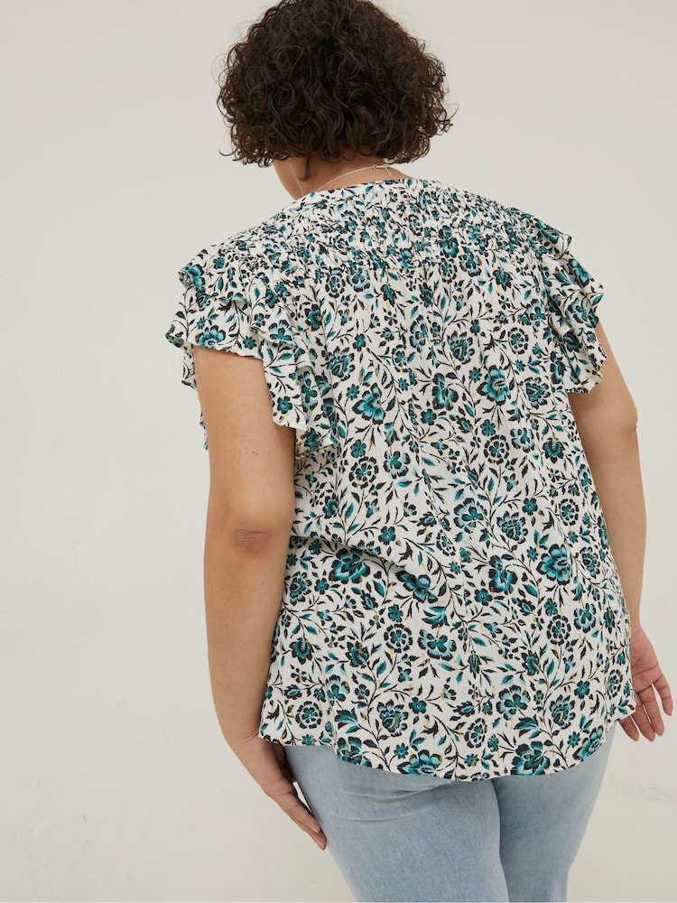 FatFace Natural Kai Sketched Floral Top - Image 2 of 3