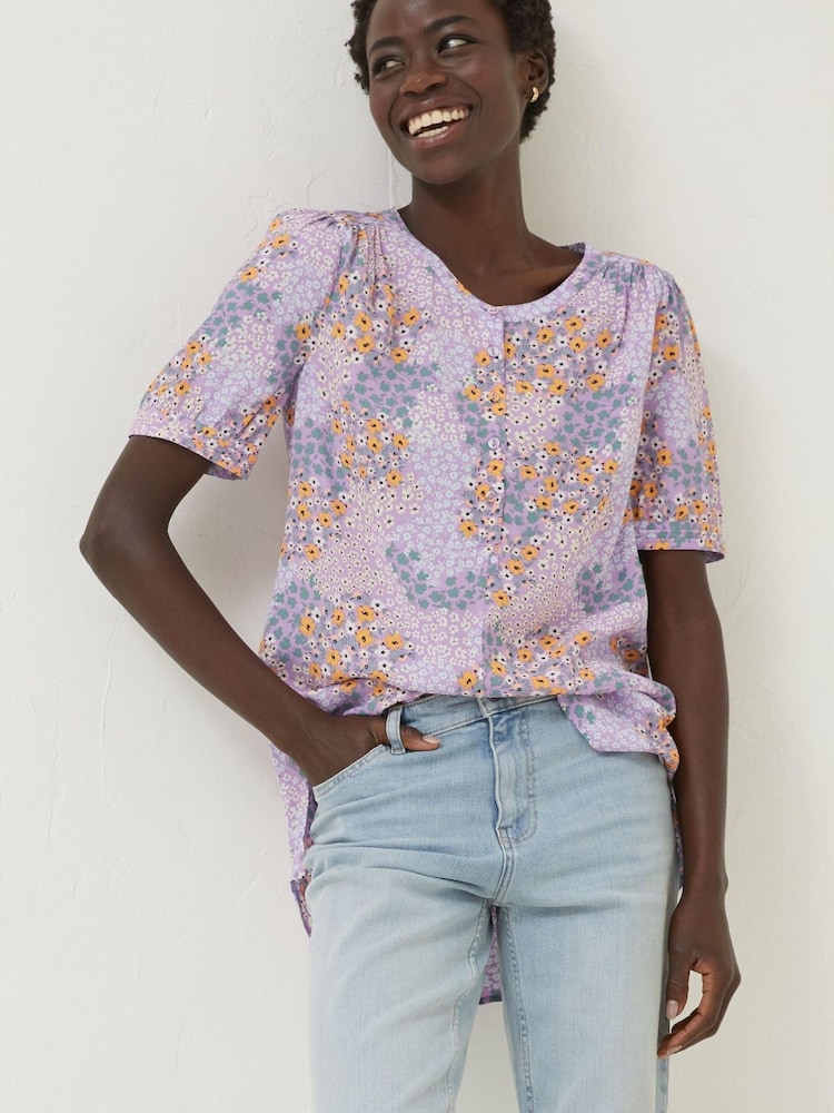FatFace Purple Jodie Meadow Patch Blouse - Image 1 of 4