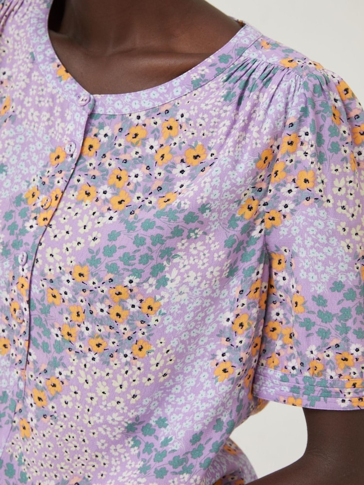 FatFace Purple Jodie Meadow Patch Blouse - Image 4 of 4
