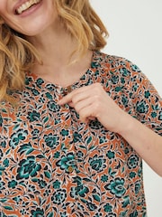 FatFace Orange Jodie Sketched Floral Blouse - Image 3 of 4