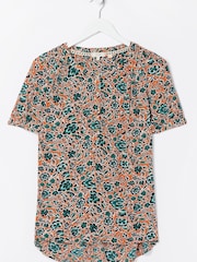 FatFace Orange Jodie Sketched Floral Blouse - Image 4 of 4