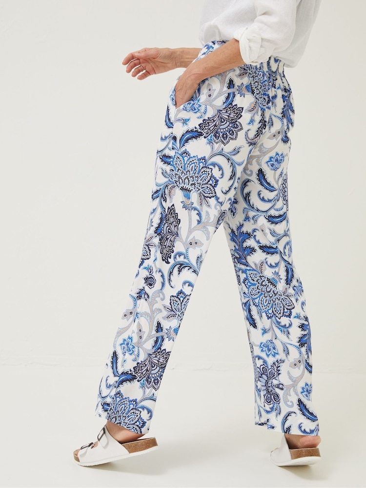 FatFace Natural Palace Floral Palazzo Trousers - Image 2 of 3