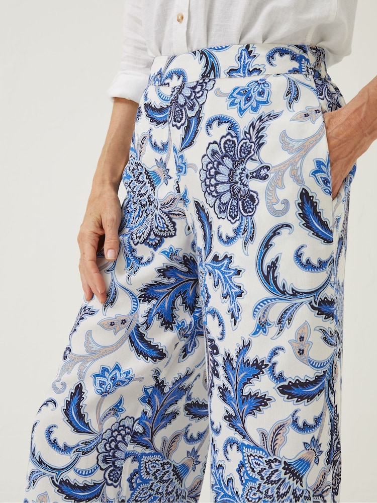 FatFace Natural Palace Floral Palazzo Trousers - Image 3 of 3