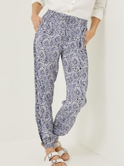 FatFace Blue Lyme Watercolour Batik Trousers - Image 1 of 4