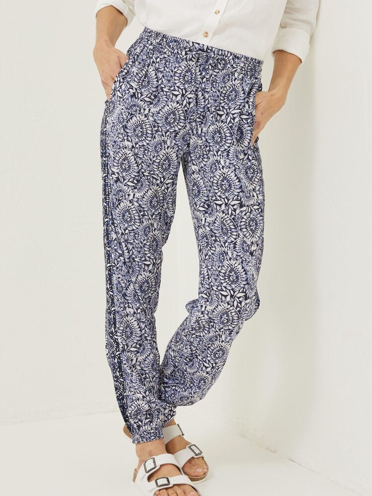 FatFace Blue Lyme Watercolour Batik Trousers - Image 1 of 4