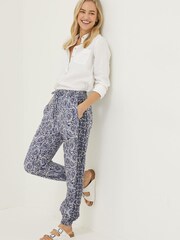 FatFace Blue Lyme Watercolour Batik Trousers - Image 3 of 4
