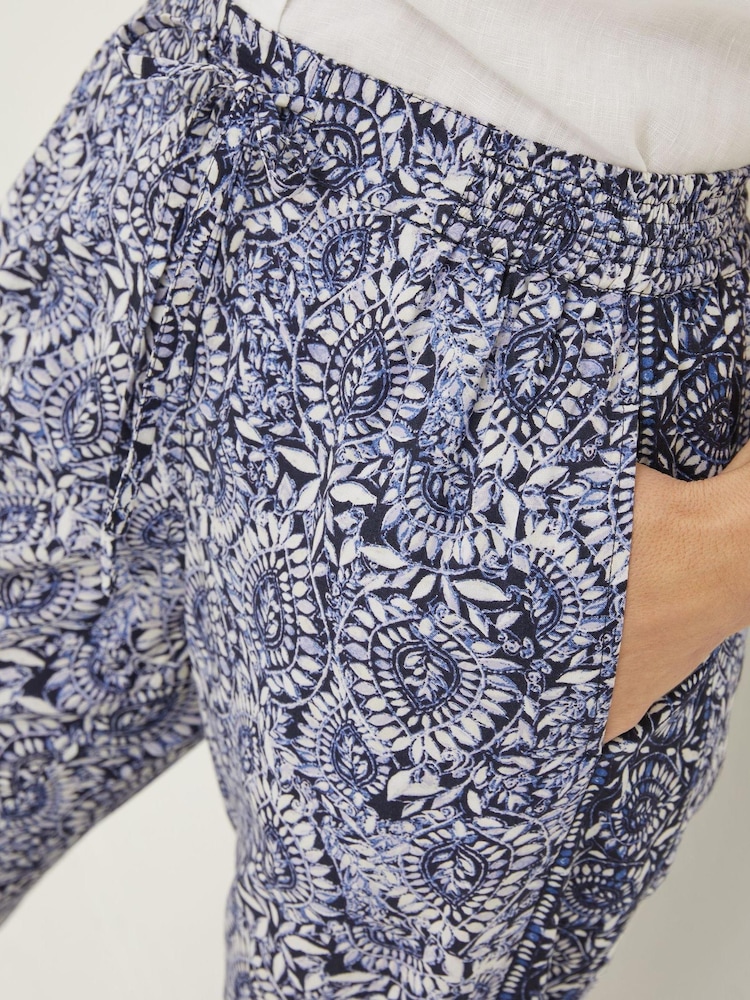 FatFace Blue Lyme Watercolour Batik Trousers - Image 4 of 4